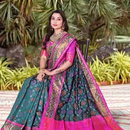 jayant creation Blue Silk Blend Patola Sarees-picture-22