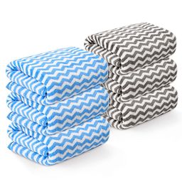 Kuber Industries Grey 6 Pieces Printed Microfiber 280 GSM Ultra Absorbent Face Towels-66