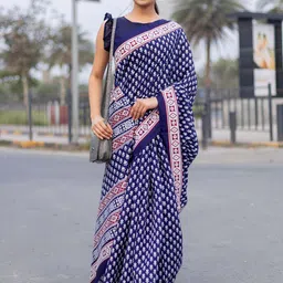 KALINI Floral Silk Blend Dabu Saree-picture-24