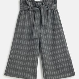 Chicco Girls Striped Relaxed Loose Fit Trousers With Belt-image-88