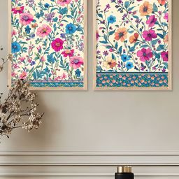Kotart Brown & Blue 2 Piece Wood Floral and Botanical Wall Paintings-picture-32