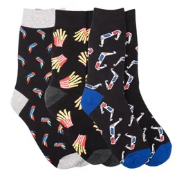The Tie Hub Pack Of 3 Patterned Calf Length Socks-27