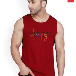 SLOWLORIS Pack Of 2 Printed Combed Cotton Gym Vests VSL26 CMB(CHS MAROON)(LOOK BLACKRED)-image-75