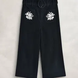 Cherry Crumble Girls Embroidered Pure Cotton Trouser-picture-10