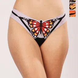 Lola Dola Pack Of 4 Printed Appliqued Mid-Rise G-String Thong Briefs EBString-068-picture-18