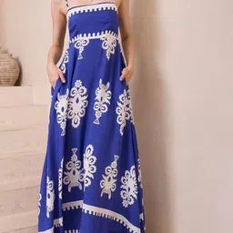 Routes by All About You Women Ethnic Motifs Printed Shoulder Straps A-Line Maxi Dress-picture-10