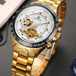 FORSINING Men Dial & Stainless Steel Straps Reset Time Watch-image-12