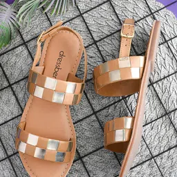 DressBerry Women Textured Open Toe Flats-image-34