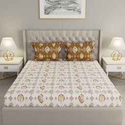 Raymond Home Multicoloured 144 TC Queen Bedsheet with 2 Pillow Covers-7