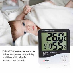 MCP Digital Room Thermometer & Alarm Clock - White image 5