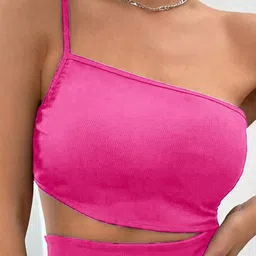 Stylecast X Slyck One Shoulder Fitted Crop Top-image-57