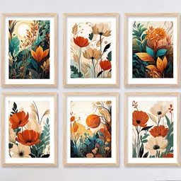 WALLLANE Brown 6 and more Piece Wood Abstract Wall Paintings-image-29