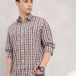 Nautica Pure Cotton Classic Fit Checked Casual Shirt-picture-14