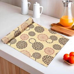 Kuber Industries Beige & Black Shelf Liner Organiser-52