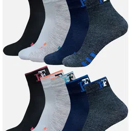StyFunMen Pack Of 10 Striped Cotton Crew Length Ankle Running Socks-20