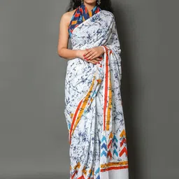 Craft Musium Pure Cotton Bagru Saree-image-95