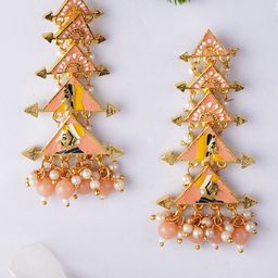 Sangria Gold-Plated Pearl-Beaded Drop Earrings-10