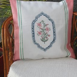 Weaves of Tradition White & Pink Ethnic Motifs Square Cushion Covers-image-22