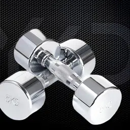HackerX Set Of 2 Steel Fixed Weight Dumbbell - 5 kg Each image 1