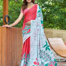 Pandadi Saree Floral Printed Pure Cotton Bagru Sarees-29