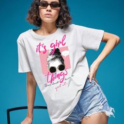 SMARTEES Women Printed Drop-Shoulder Cotton T-shirt-image-61
