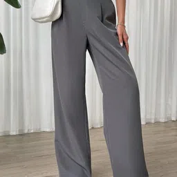Chemistry Women Relaxed Straight Fit High-Rise Trousers-picture-35