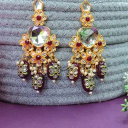 VATSALYA creation Gold-Plated Alloy Earrings-image-11