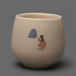 ODDLY BY STRANGE CO. Cream Printed Ceramic Matte Cups-image-77