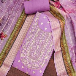 MANVAA Woven Design Sequinned Banarasi Unstitched Dress Material-picture-38