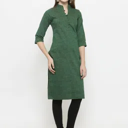 Enchanted Drapes Mandarin Collar Pure Cotton Striaght Kurta-24
