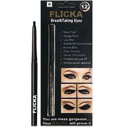 FLiCKA Waterproof & Smudge Proof Long Wearing Breathtaking Eyes Kajal 0.25 g - Black-53