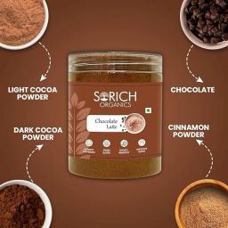 sorich organics Chocolate Latte 300 Gm Cocoa Powder MIx Instant Chocolate Latte Powder image 2