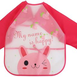 lala maneet Cartoon Printed Full Sleeves Washable Waterproof Apron Feeding Bibs For Babies-picture-7