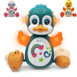 Light Up Crawling Duck| Cute and Small Duck Toy with LED Lights for Babies-image-21