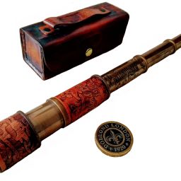 Shoptreed Antique Maritime Brass Dolland London 1920 Telescope Vintage Spyglass Marine Collectible in Leather cover Catadioptric Telescope-image-71