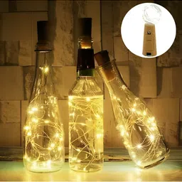 SPARK WORLD  2-Pcs Yellow Tear Shaped  Cork LED String Lights image 5