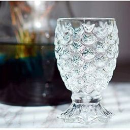 (Pack of 2) Crystal glass Pineapple Shape Glass, Crystal Rocks Glasses Set of 2 Glass Set Water/Juice Glass-image-2