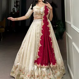 trendmalls Embroidered Semi Stitched Lehenga Choli-picture-10