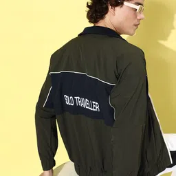 The Roadster Lifestyle Co. Men Colourblocked And Printed Bomber Jacket-42