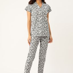 ETC Women Black & White Printed Pyjamas Set-image-26