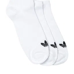 ADIDAS Originals Unisex Pack of 3 White Trefoil Liner Ankle-Length Socks-picture-0
