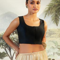 Soch Women Black Solid Saree Blouse-image-15