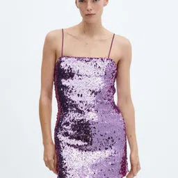 MANGO Embellished Bodycon Mini Dress-image-5