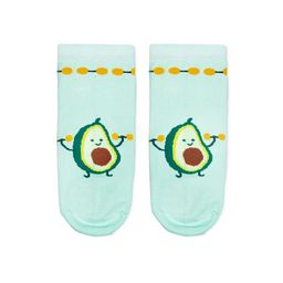 hexafun Green Patterned Ankle-Length Cotton Socks-picture-24