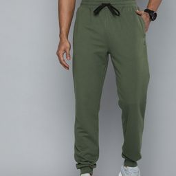 HRX By Hrithik Roshan Men Solid Thyme Terry Joggers-image-73