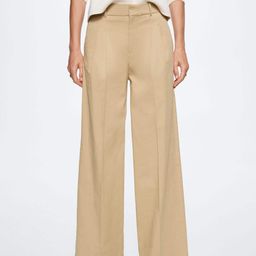 MANGO Women Beige Pleated Sustainable Trousers-image-18