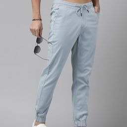 The Roadster Life Co. Men Mid-Rise Joggers Trousers With Drawstring Closure-2