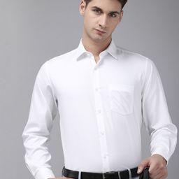 Van Heusen Pure Cotton Self Design Custom Fit Opaque Formal Shirt-image-11