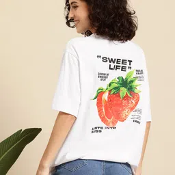 Mast & Harbour Women Printed Drop-Shoulder Sleeves Pure Cotton T-shirt-picture-30