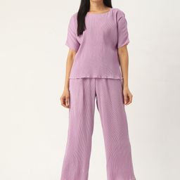 MISRI Women Lavender Top With Palazzos-image-66
